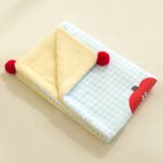 Plaid Apple Premium Soft Fleece Dog Bed Mat/Quilt (XL Size 100 x 70 CM) - All-Season Reversible Warm Cat Nap Pad