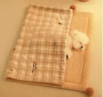 Plaid Apple Premium Soft Fleece Dog Bed Mat/Quilt (XL Size 100 x 70 CM) - All-Season Reversible Warm Cat Nap Pad - Image 2