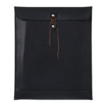 Black Premium Genuine Top Grain Leather A4 Document Folder - Vintage Handcrafted Portfolio Bag & File Organizer for Business and Office