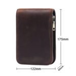 Blue 12-Slot Genuine Crazy Horse Leather Fountain Pen Case - Handcrafted Large Capacity Zippered Pen Organizer & Stationery Pouch - Image 2