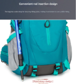 Purple Professional Large Capacity Hiking Backpack - Waterproof Lightweight Outdoor Trekking Rucksack with Hydration Port and Emergency Safety Whistle - Image 4