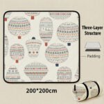 Hot-air Balloon Flight Extra Large 200x200cm Waterproof Picnic Mat - Portable Thickened Oxford Cloth Outdoor Camping Blanket for Beach, Parks and Family Outings