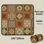 Nile Square Extra Large 200x200cm Waterproof Picnic Mat - Portable Thickened Oxford Cloth Outdoor Camping Blanket for Beach, Parks and Family Outings