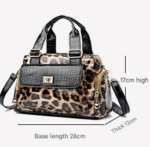 Brown Luxurious Patterned Handbag | Structured Top Handle Shoulder Bag | Fashion Trend High-Gloss Tote - Image 2