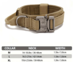 M Khaki Heavy Duty Tactical Dog Collar | Military Grade Nylon with Zinc Alloy Quick-Release Buckle | Padded Training Collar for Medium to Large Breeds - Image 2