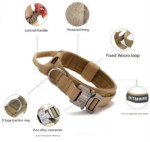 M Khaki Heavy Duty Tactical Dog Collar | Military Grade Nylon with Zinc Alloy Quick-Release Buckle | Padded Training Collar for Medium to Large Breeds - Image 3