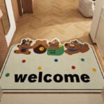 Set of 2 Box Puppy Alien Cartoon PVC Coil Entrance Mats - Non-Slip Dirt Trapping Door Mats (50x80cm)