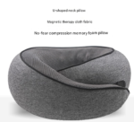 Pink Ergonomic Memory Foam Travel Neck Pillow - U-Shaped Support for Naps & Journeys - Image 2