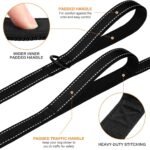 Orange 2.5 Meter Heavy Duty Reflective Dog Leash | Double Padded Traffic Handle | Anti-Chafe Tightly Woven Nylon for Large Dogs - Image 3