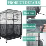 XXL Whiteã€Height 40, Circumference 220ã€‘ Large Bird Cage Seed Catcher Net Cover - Adjustable Mesh Guard Splash-Proof Dust Cover for Indoor Outdoor Cages - Image 2