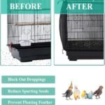 XXL Whiteã€Height 40, Circumference 220ã€‘ Large Bird Cage Seed Catcher Net Cover - Adjustable Mesh Guard Splash-Proof Dust Cover for Indoor Outdoor Cages - Image 3