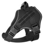 XL Black Professional Tactical No-Pull Dog Harness | Reflective Breathable Mesh Vest | Heavy Duty Training Gear with Control Handle