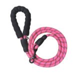 Pink 1.5m Heavy Duty Reflective Dog Leash | Soft Padded Handle | Thickened 1.3cm Climbing Rope Lead for Medium to Large Dogs