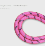 Pink 1.5m Heavy Duty Reflective Dog Leash | Soft Padded Handle | Thickened 1.3cm Climbing Rope Lead for Medium to Large Dogs - Image 2