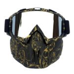 Copper Flower Frame Mercury Piece Sleek Black Full-Face Snow Goggles with Mirror Lens - Ultimate Protection and Comfort