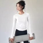 S White Premium Women's Naked-Feel Seamless Long Sleeve Fitness Top | Quick-Dry Yoga & Running Shirt | Slim Fit Athletic Wear