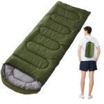 Army Green 0.7kg Ultra-Lightweight Compact Sleeping Bag | Portable Outdoor Camping & Travel Gear | Breathable Warm Weather Sleep System