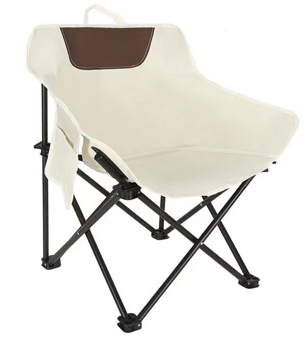 V888-ELOSUNG46748-202603181120-00 White Outdoor Folding Camping Chair – Portable Lounge Chair, Lightweight Beach Chair, Fishing Stool, and Picnic Seat, Perfect for Outdoor Adventures - Image 1