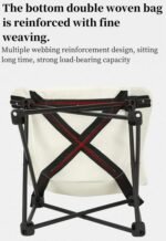 White Outdoor Folding Camping Chair â€“ Portable Lounge Chair, Lightweight Beach Chair, Fishing Stool, and Picnic Seat, Perfect for Outdoor Adventures - Image 3