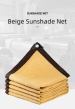 Beige Shade Net â€“ Outdoor Sunshade and Heat-Insulating Net for Courtyard, Reinforced with Hemming and Grommets(4*5M)