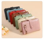 Brown Soft PU Leather Women's Wallet â€“ Compact Foldable Wallet with Multiple Card Slots and Zippered Compartment - Image 2