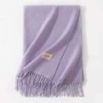 Purple Autumn & Winter Korean-Style Women's Cashmere-Like Scarf â€“ Solid Color, Warm, Versatile Wrap