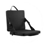 Black Portable Foldable Outdoor Seat - Multi-Functional Stadium & Boat Chair with Carry Handle