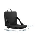 Black Portable Foldable Outdoor Seat - Multi-Functional Stadium & Boat Chair with Carry Handle - Image 2