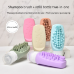 Combination B Travel silicone refillable water bottle set â€“ multi-functional soft-press dispenser with brush and storage bag (4-pack) - Image 2