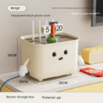 Beige Router Storage Box - Multi-Layer Cable Management Organizer for Home Wi-Fi Equipment - Image 2