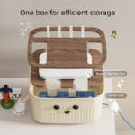 Beige Router Storage Box - Multi-Layer Cable Management Organizer for Home Wi-Fi Equipment - Image 3