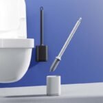 2 Pcs (Black + White) Wall-Mountable Toilet Brush Set â€“ Soft-Tip 360Â° Cleaning System