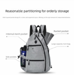 Grey Pickleball Multi-Sport Backpack â€“ Oxford Fabric, Dual-Carry, Smart-Organized - Image 3
