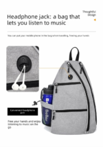 Grey Pickleball Multi-Sport Backpack â€“ Oxford Fabric, Dual-Carry, Smart-Organized - Image 6
