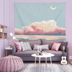 Flowers Under the Moon Wall Tapestry 200x150cm - Soft Plush Fabric Hanging for Bedroom, Living Room, Dorm Decor - Includes Mounting Kit for Easy Installation - Image 2
