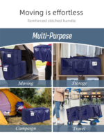 4 Pack Extra Heavy Duty Large Moving Bags with Strong Zipper & Comfortable Handles, Sturdy & Durable Clothes Storage Bags Totes Bins,  Packing Moving Boxes for Clothes, Bedding, Dorm & Travel, Black - Image 7