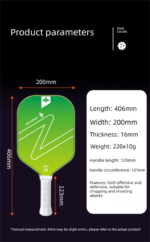 Green Gradient Pickleball Paddle Set -  Fiberglass Paddles with PP Honeycomb Core, 2 Paddles 4 Balls & Carry Bag - Image 5