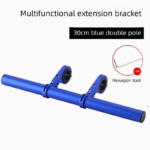 Blue 30cm Aluminum Bicycle Handlebar Extension Bracket â€“ Multi-Functional Mount for Bike Accessories