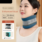Blue Reinforced Neck Support Brace â€“ Adjustable Cervical Collar with PP Support Strips for Posture Correction and Daily Use