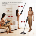 Black spray-painted model Wireless Stick Vacuum Cleaner with 14000Pa Suction, HEPA Filter & 350ml Water Tank for Wet Dry Cleaning, Ideal for Home Use - Image 4