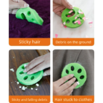 Floral green 10-Pack Reusable Silicone Cat Paw Lint Remover for Clothes and Laundry, Double-Sided Sticky Cleaner for Pet Hair and Dust â€“ Ideal for Home Use - Image 5