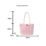 Khaki Faux Fur Tote Bag with Large Capacity, Soft Plush Material & Adjustable Handle â€“ Stylish Shoulder Handbag for Women, Perfect for Daily Commute and Casual Wear - Image 4