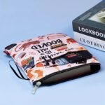 Black skull Zippered Book Sleeve with Printed Design â€“ Waterproof Protective Cover for Books, Ideal for Readers and Students with Extra Pocket & Carry Strap - Image 4