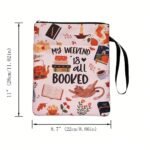 Pink flowers Zippered Book Sleeve with Printed Design â€“ Waterproof Protective Cover for Books, Ideal for Readers and Students with Extra Pocket & Carry Strap - Image 6