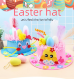Blue DIY Easter Hat Craft Kit â€“ Kidsâ€™ Handmade Decoration Set with Accessories for Easter Parties, School Activities and Home Crafts - Image 2