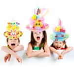 Blue DIY Easter Hat Craft Kit â€“ Kidsâ€™ Handmade Decoration Set with Accessories for Easter Parties, School Activities and Home Crafts - Image 3