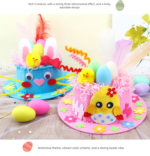 Blue DIY Easter Hat Craft Kit â€“ Kidsâ€™ Handmade Decoration Set with Accessories for Easter Parties, School Activities and Home Crafts - Image 6