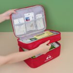 Red 3-Piece First Aid Organizer Set - Small, Medium & Large Medicine Storage Cases (19/23/35cm) for Home & Travel - Image 2