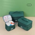 Green 3-Piece First Aid Organizer Set - Small, Medium & Large Medicine Storage Cases (19/23/35cm) for Home & Travel