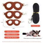 2-Pack dark brown Small Mammal Harness Set â€“ 6 Pcs (S/M/L Ã—2) + 2Ã—1.5m Leashes for Secure Outdoor Handling - Image 4